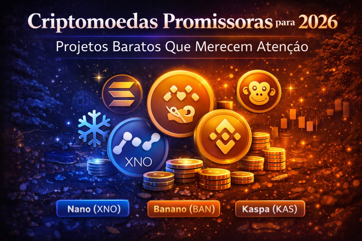 CRIPTO MOEDAS PROMISSORAS PARA 2026: PROJETOS BARATOS QUE MERECEM ATENÇÃO